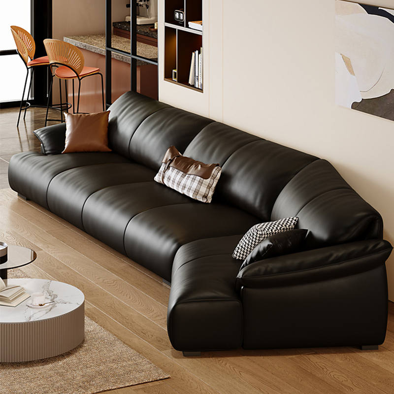 レザーファブリックワイドソファ