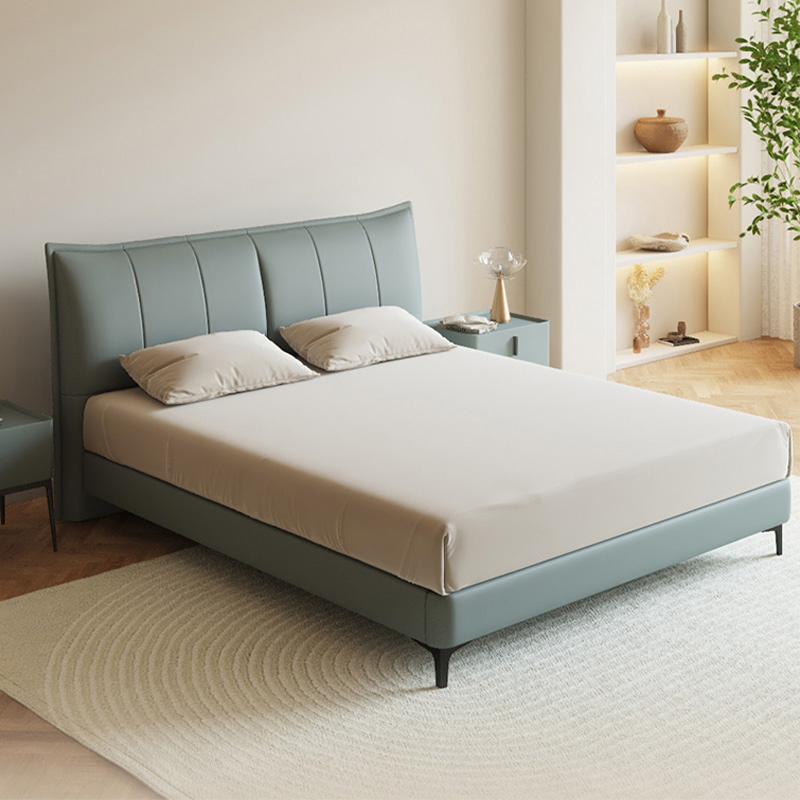 グリーンクッションレザーベッド