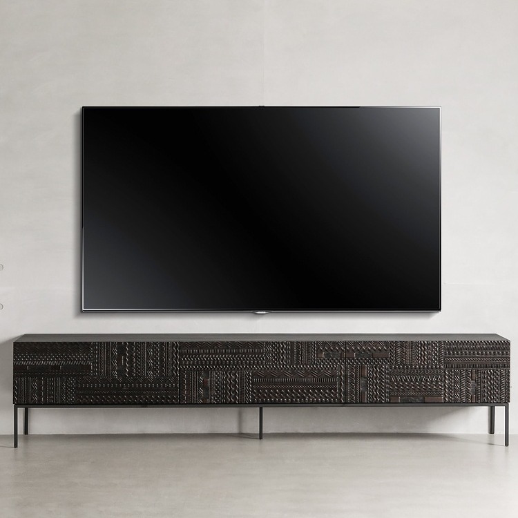 手彫りモダンデザインテレビボード