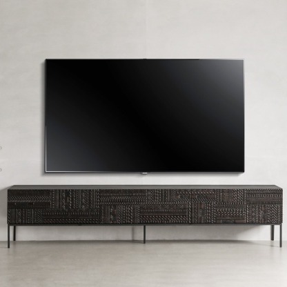 手彫りモダンデザインテレビボード