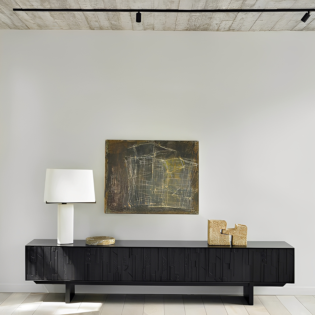 ストライプデザインテレビキャビネット