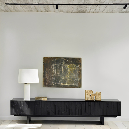 ストライプデザインテレビキャビネット