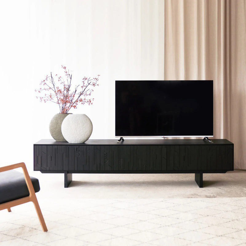 ストライプデザインテレビキャビネット