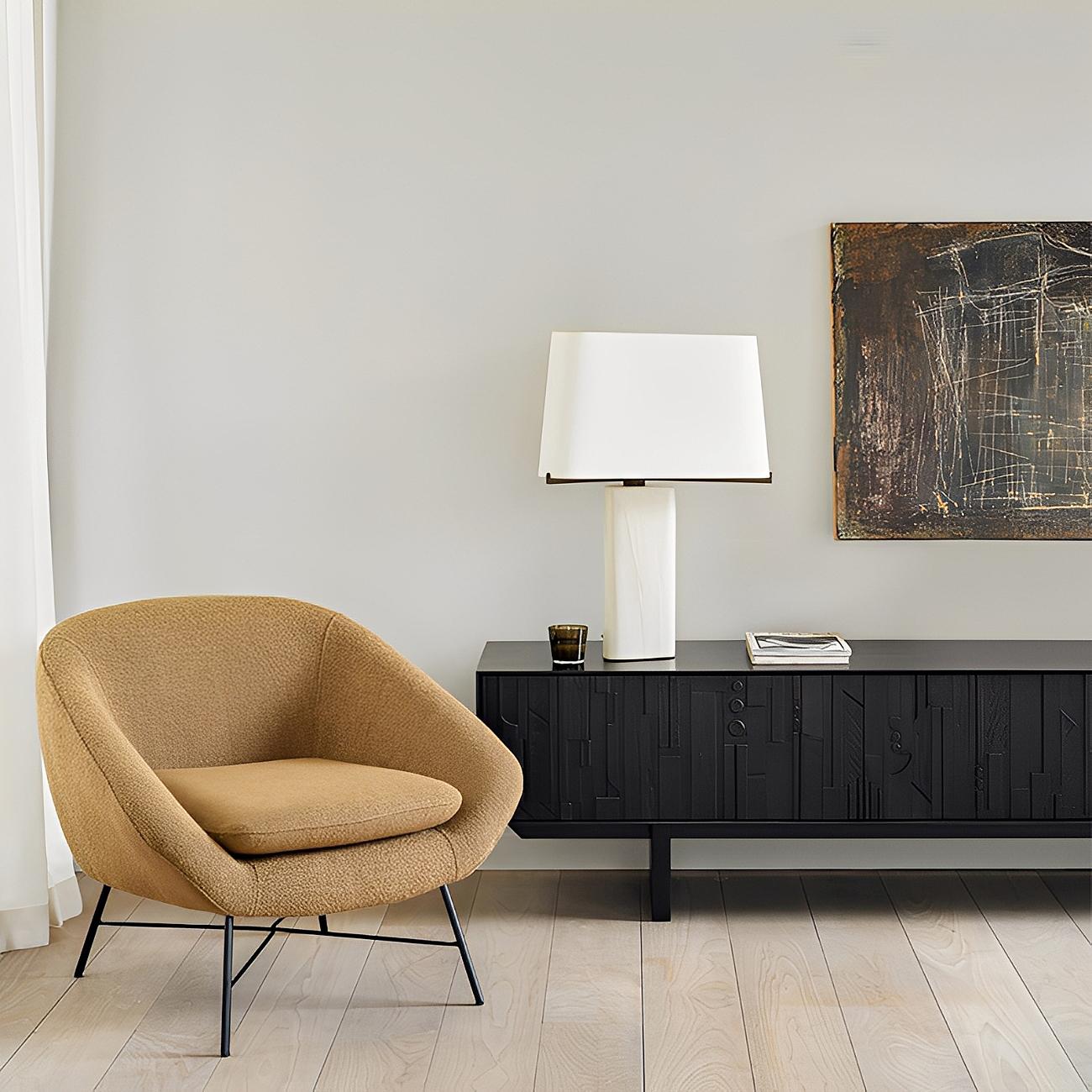 ストライプデザインテレビキャビネット