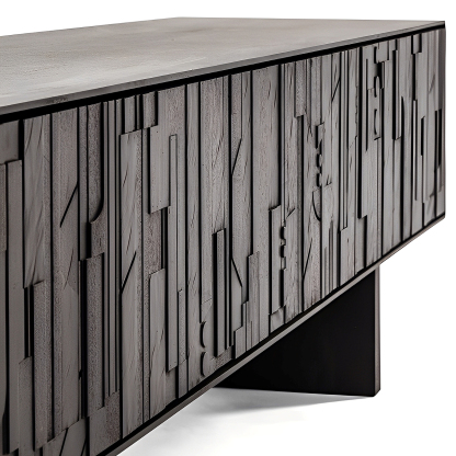 ストライプデザインテレビキャビネット