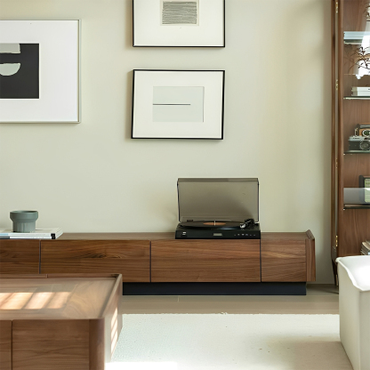 ブラックウォールナット材 シンプルテレビキャビネット