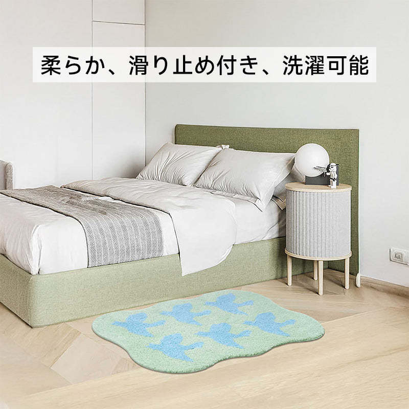 Blue Bird ふわふわ柔らかラグ