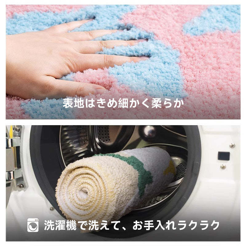 Blue Bird ふわふわ柔らかラグ