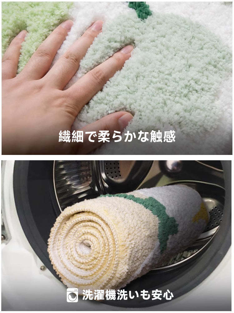 monstera ふわふわ柔らかラグ