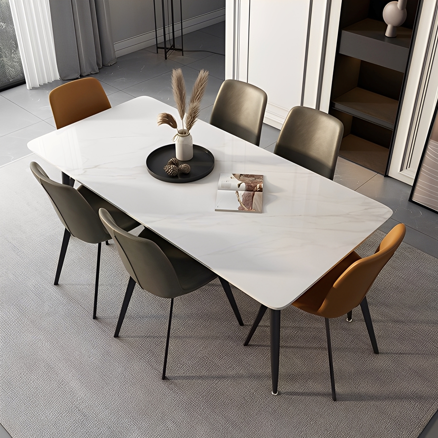 イタリアンセラミックダイニングテーブル | 高耐久で高級感あるモダン