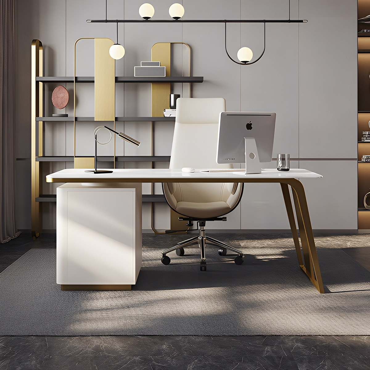 アングルレッグオフィスデスク