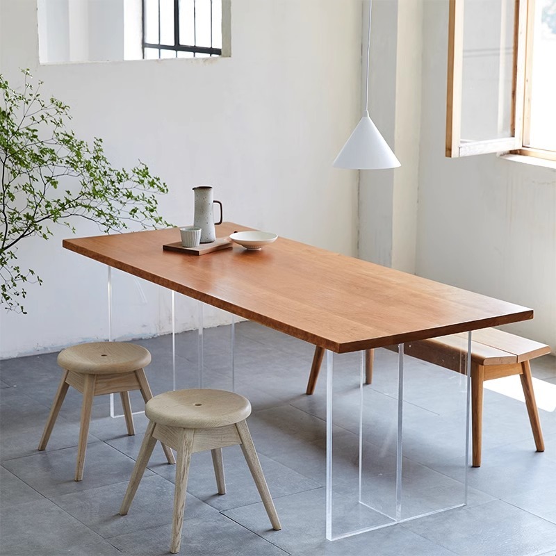 アクリル木製ダイニングテーブル