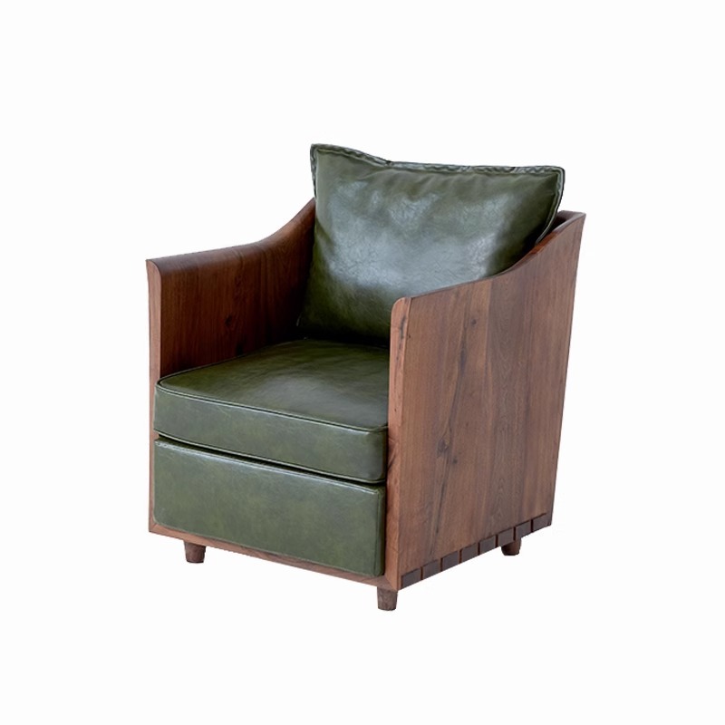 1人掛けウッドアームソファ