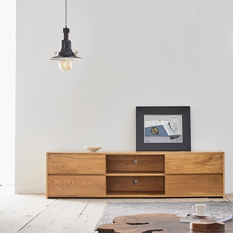 ホワイトオーク製テレビキャビネット