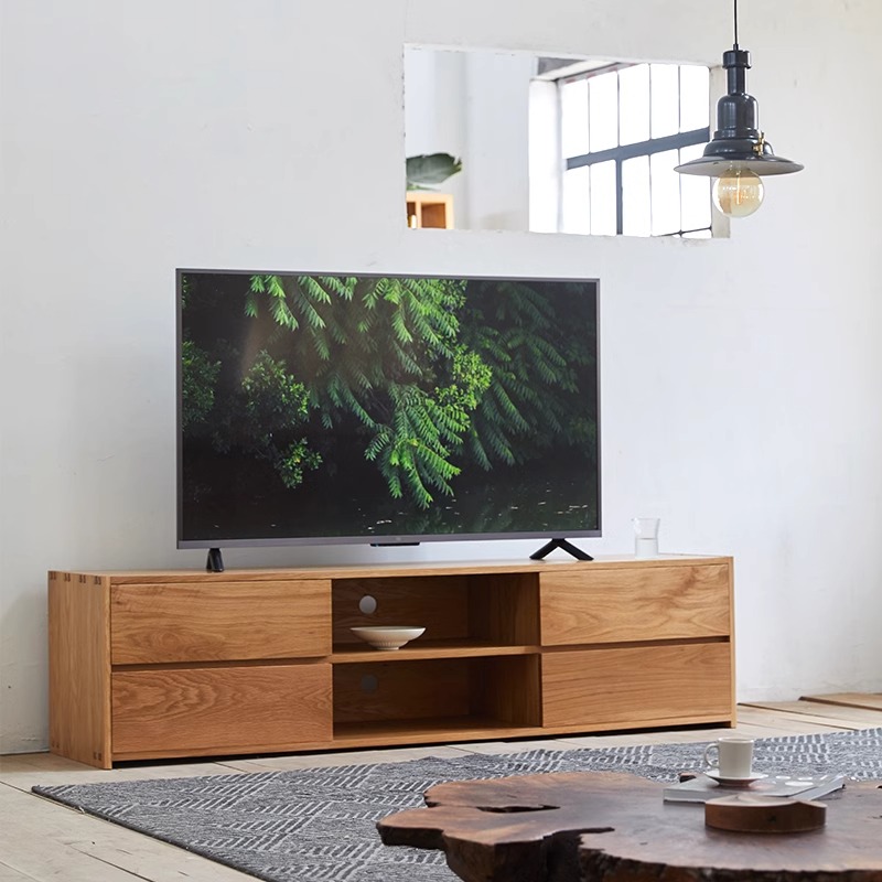 ホワイトオーク製テレビキャビネット | 北欧風シンプルデザインで ホワイトオーク製テレビキャビネット | 北欧風シンプルデザインで