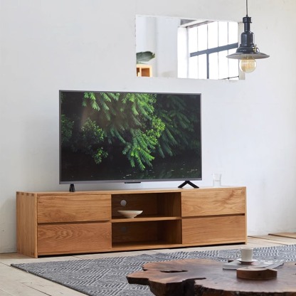 ホワイトオーク製テレビキャビネット