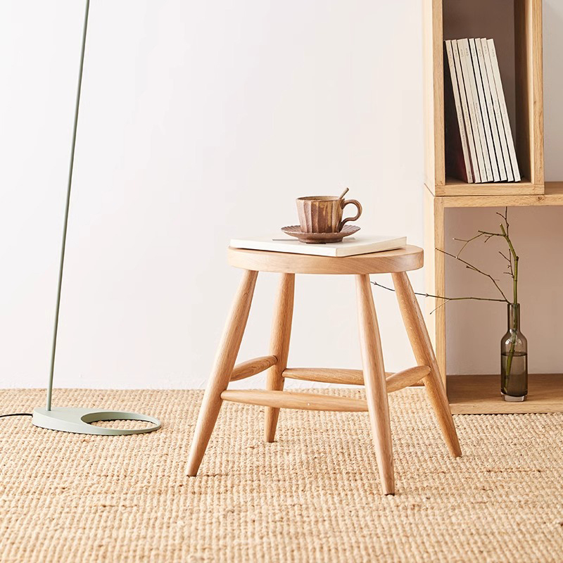 天然木ラウンドスツール