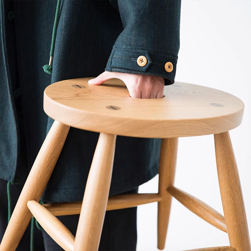 天然木ラウンドスツール