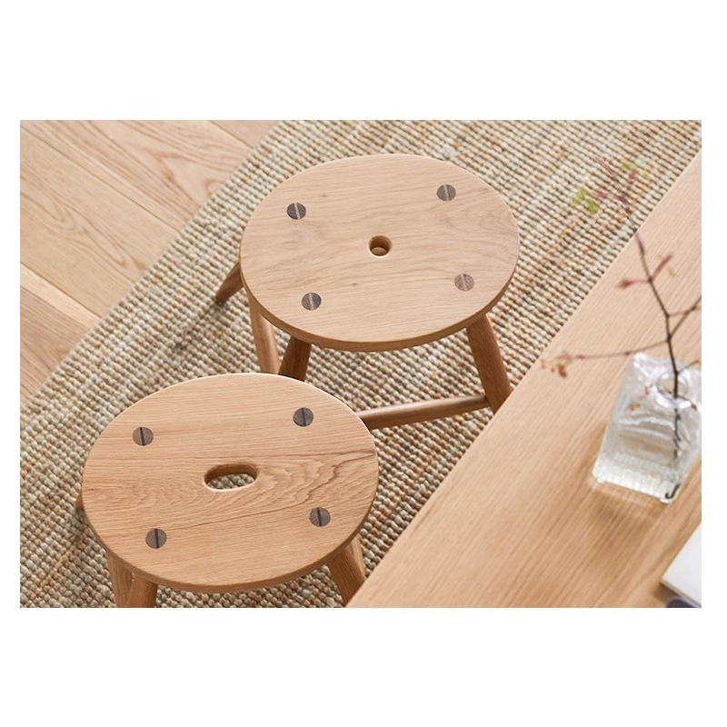 天然木ラウンドスツール