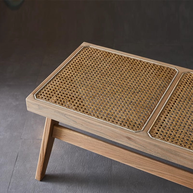 ラタン調多目的ベンチ | ナチュラルな編み込みが魅力の万能ベンチ – CAGUUU