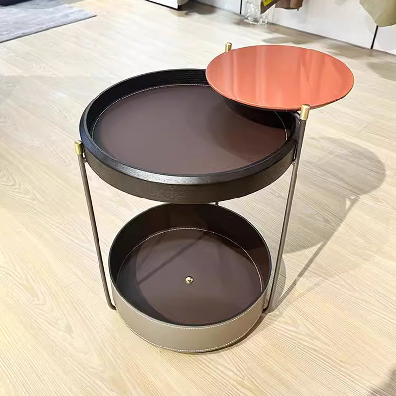 天然木レイヤーラウンドテーブル