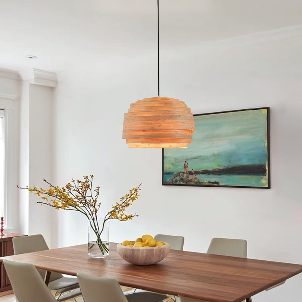 リングウッドデザインペンダントライト | 木の温かみが映える円形