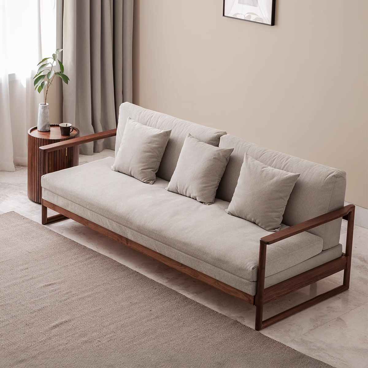 拡張式木製ソファベッド