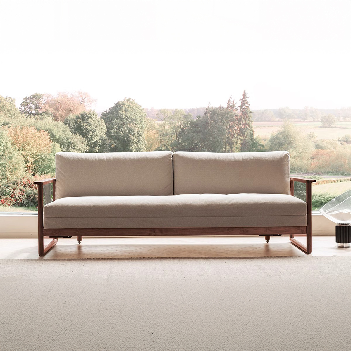 拡張式木製ソファベッド