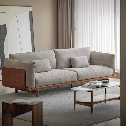 北欧風ブラックウォールナット材コンフォートソファ