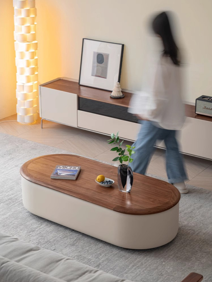 回転天板収納ローテーブル