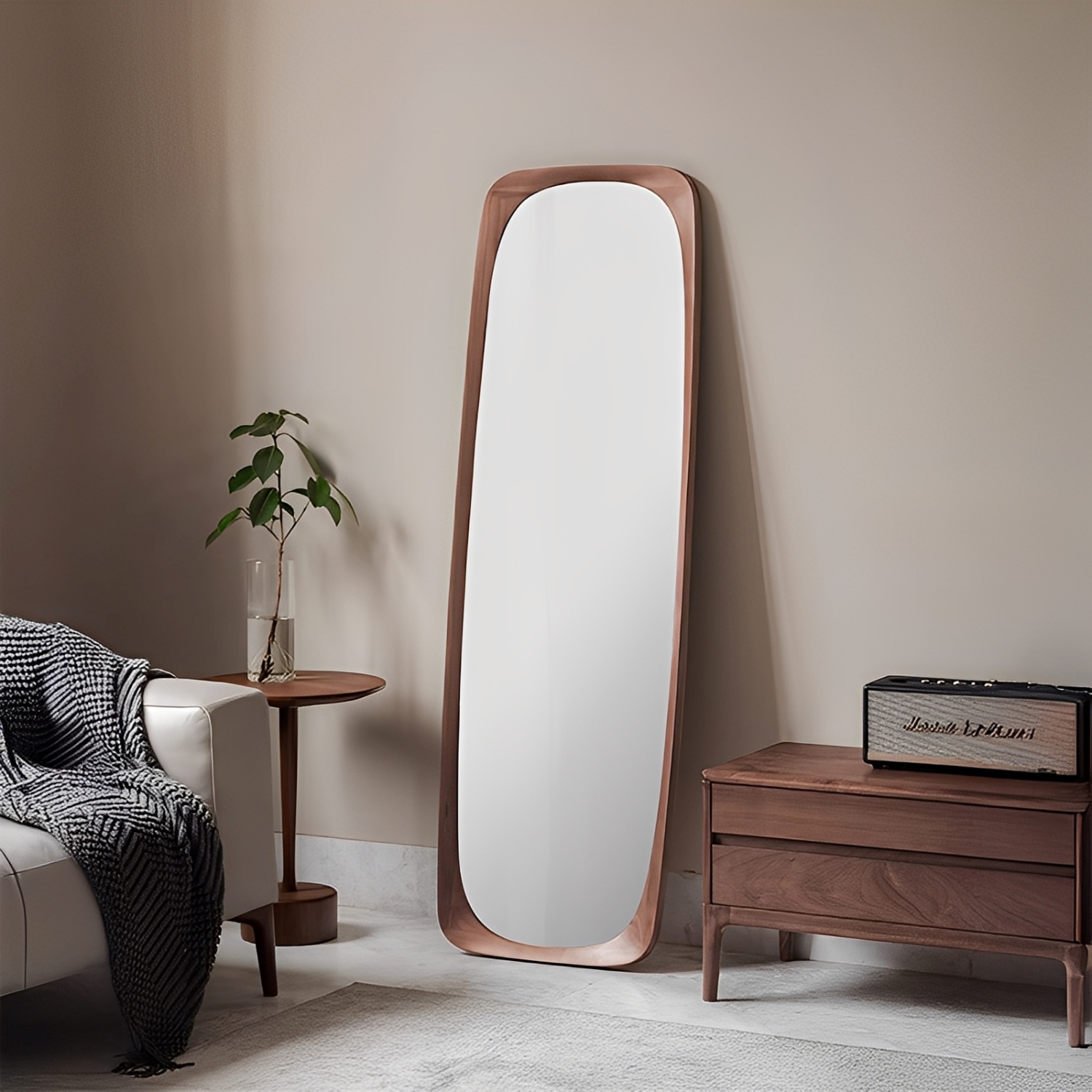 天然木シンプルミラー