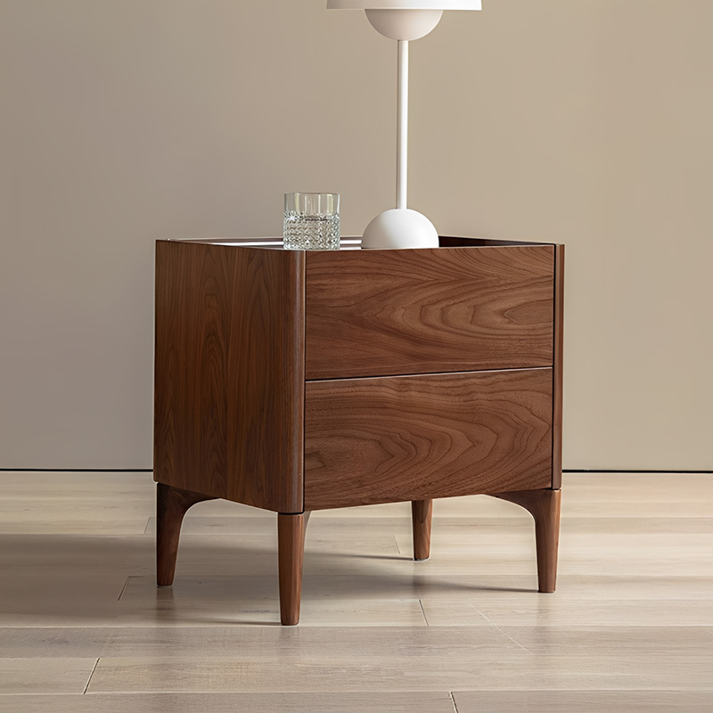 天然木ナイトテーブル