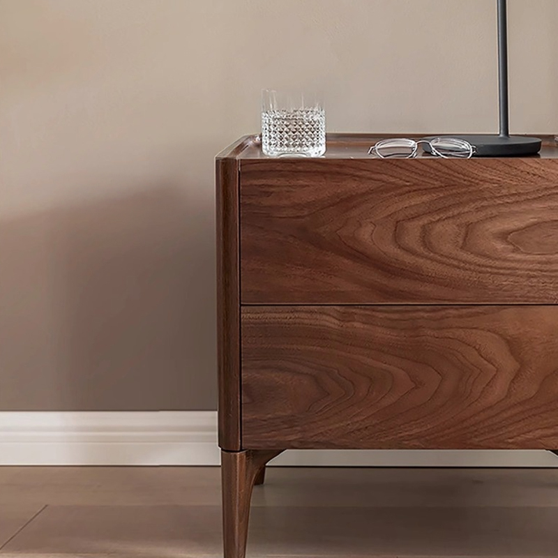 天然木ナイトテーブル