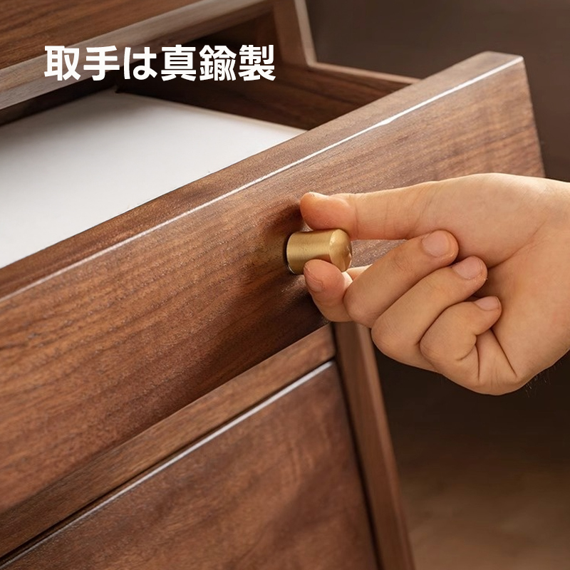 天然木台形ナイトテーブル