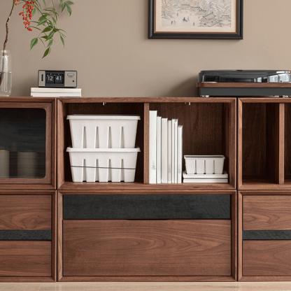 ブラックウォールナット材モジュールキャビネット | 自由な組み合わせ