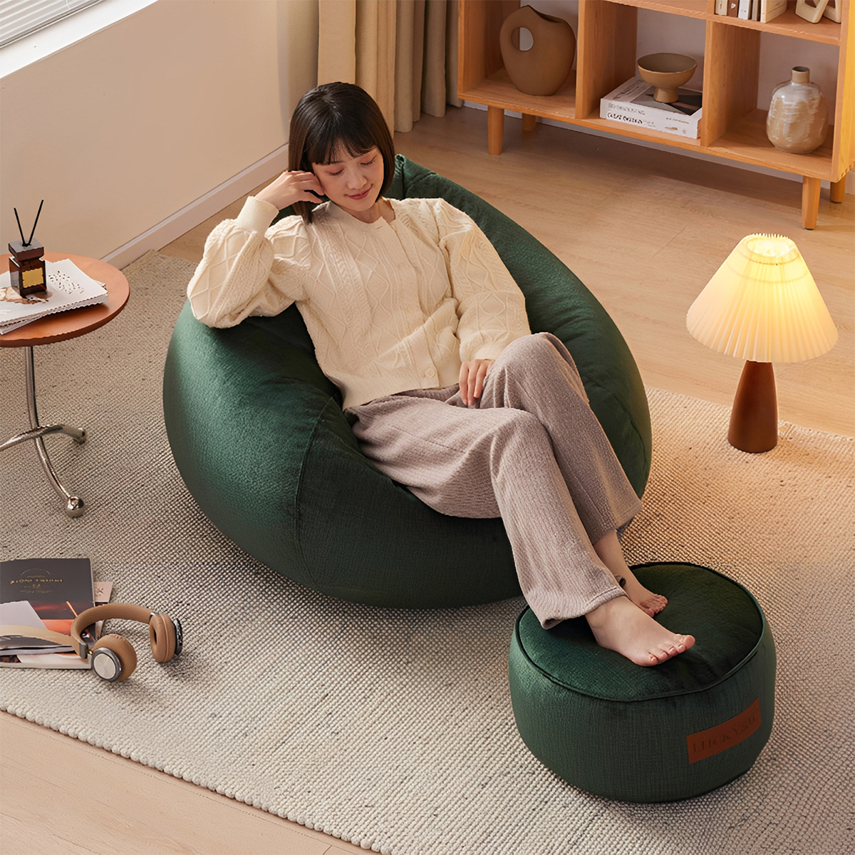 フィットビーズソファ｜全身を預けて形が変わる立体フィット設計