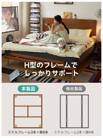ツゲ材 ヴィンテージウッドベッド