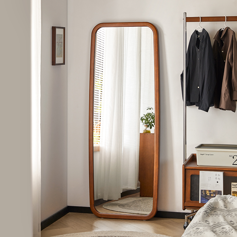 ウォールナット無垢 天然木 スタンドミラー 姿見 天然木 スタンドミラー