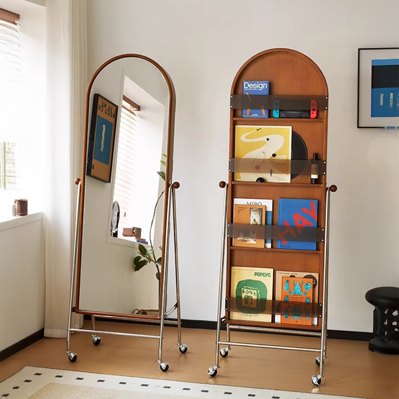 ツゲ材 2WAY全身ミラーラック