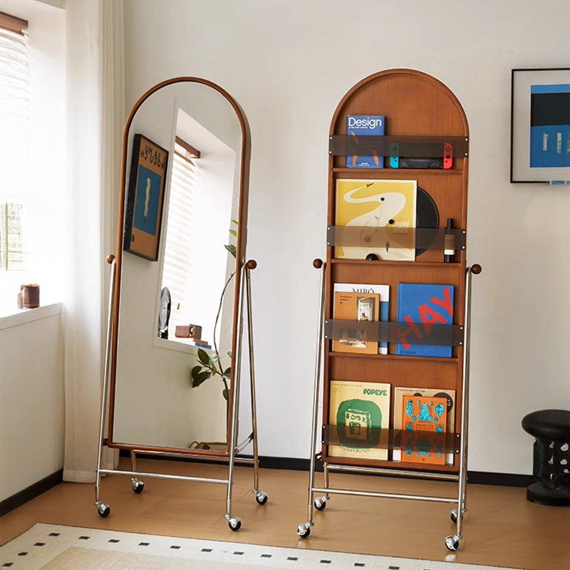 ツゲ材 2WAY全身ミラーラック