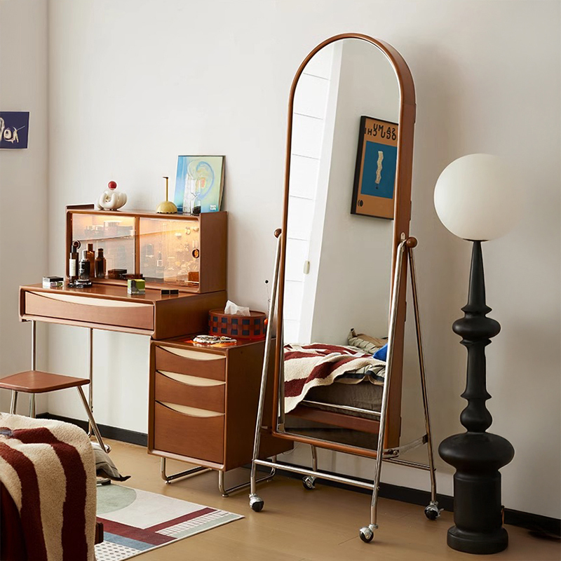 ツゲ材 2WAY全身ミラーラック