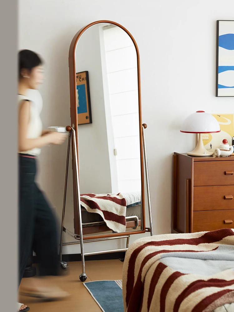 ツゲ材 2WAY全身ミラーラック