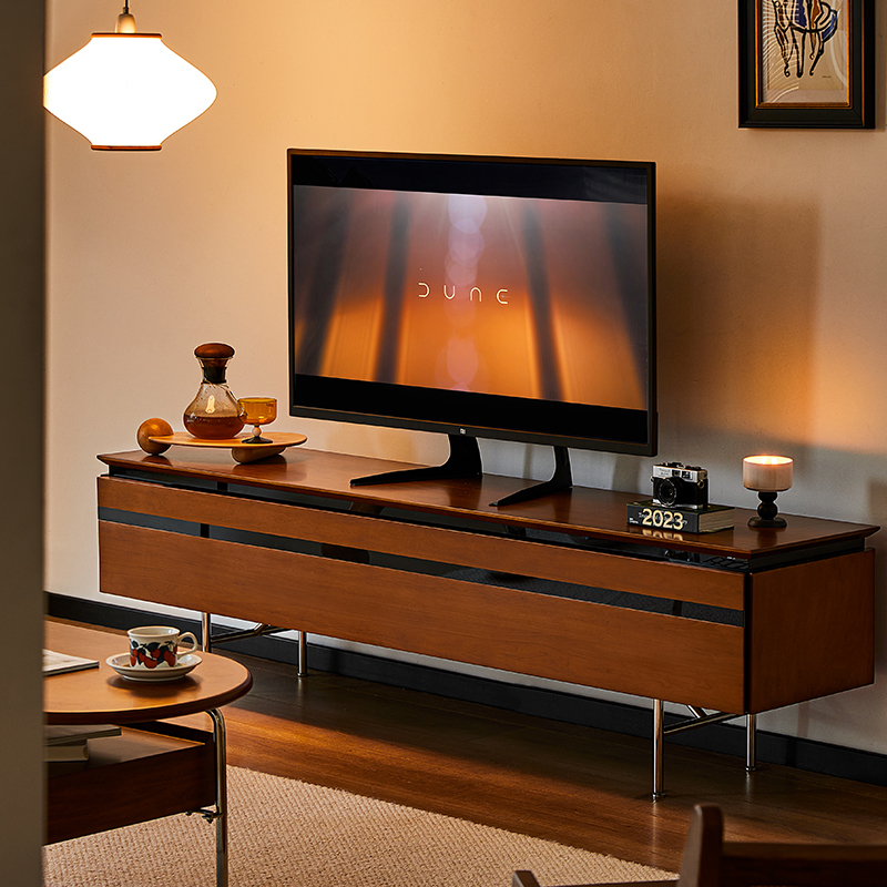 ツゲ材 ワイドフリップ扉テレビボード