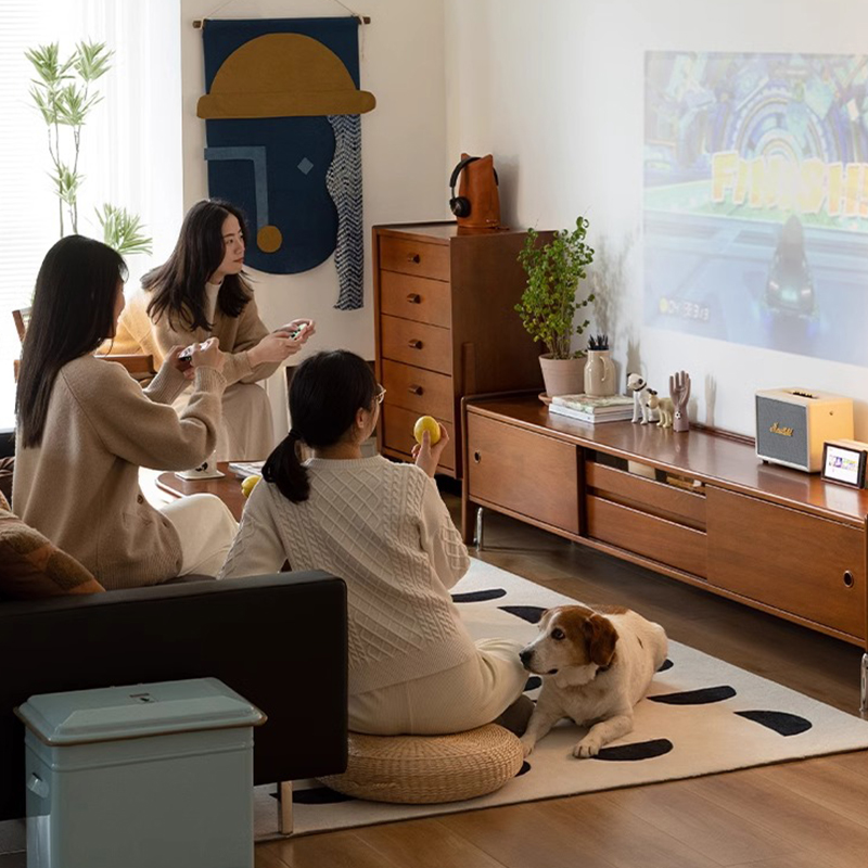 ツゲ材 レトロ調ステンレス脚テレビボード