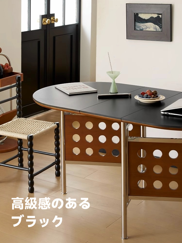 ツゲ材 伸長式ダイニングテーブル