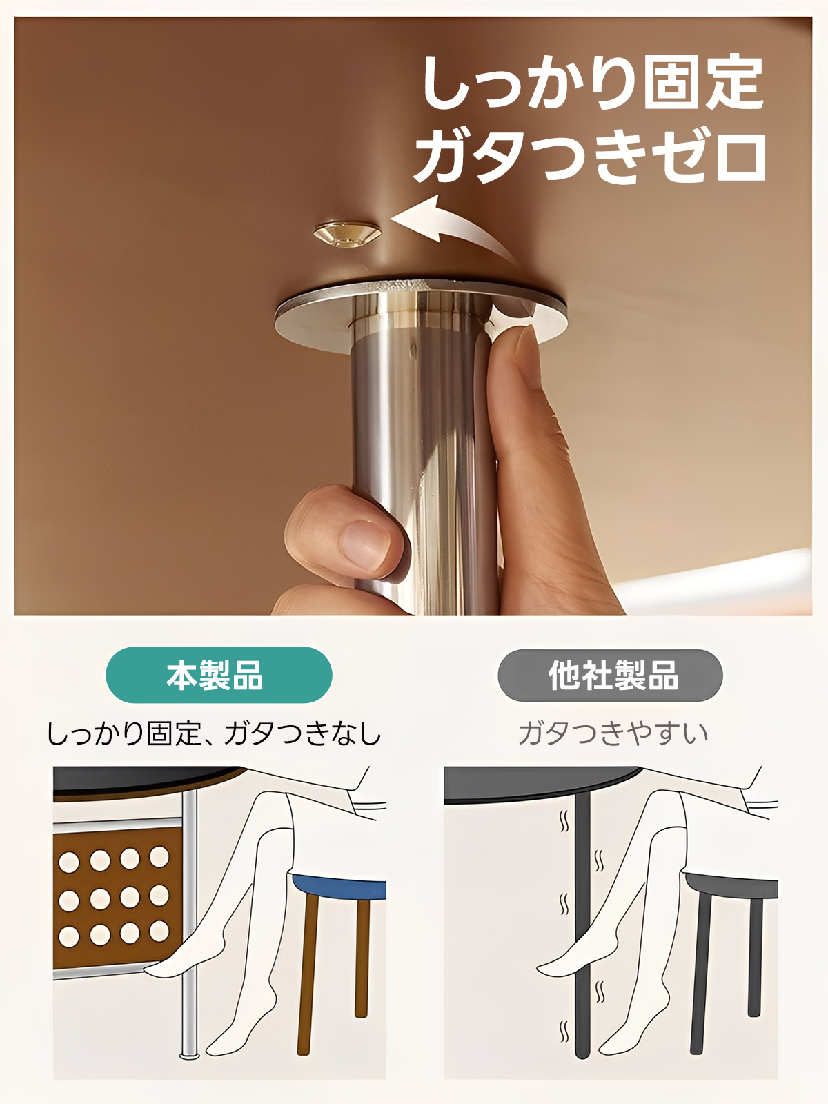 ツゲ材 伸長式ダイニングテーブル | 天然ツゲ材使用 美しい木目と耐久