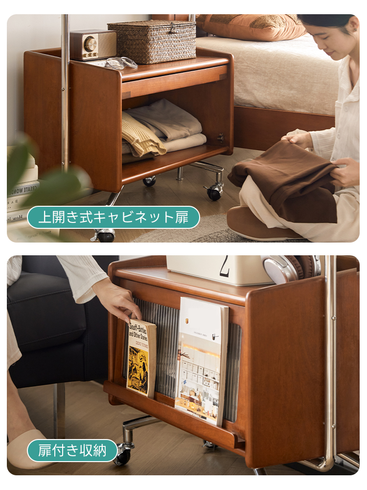 ツゲ材 キャスター付きハンガーラック