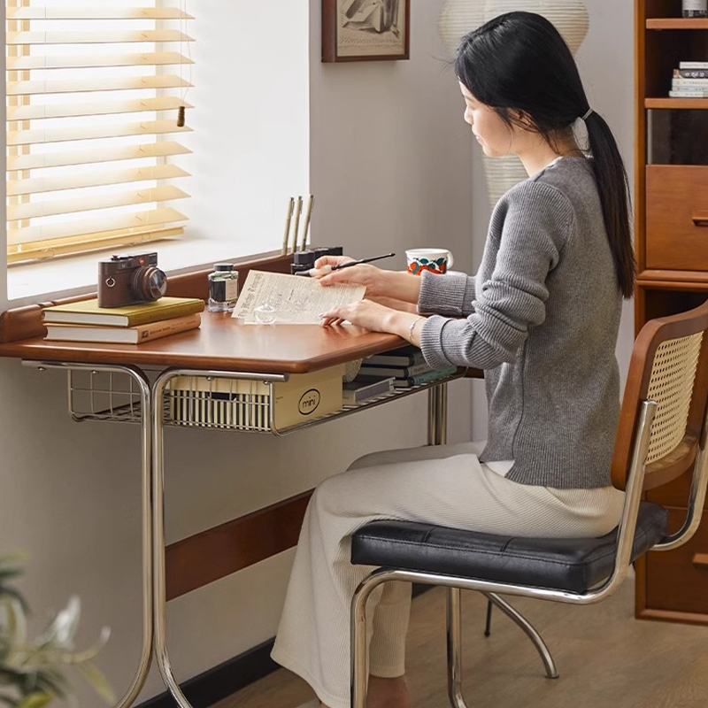 ツゲ材 レトロモダンライティングデスク