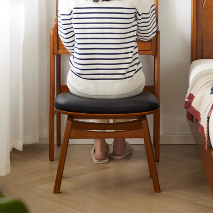 ツゲ材 レザーチェア