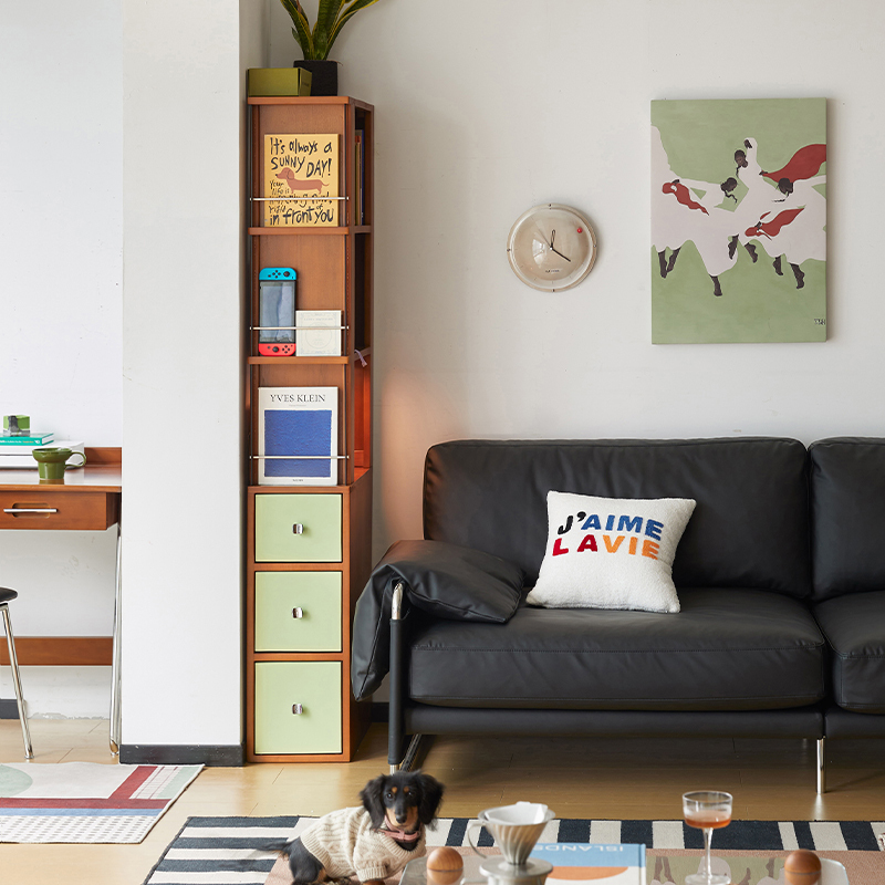 ツゲ材 スリムブックシェルフ